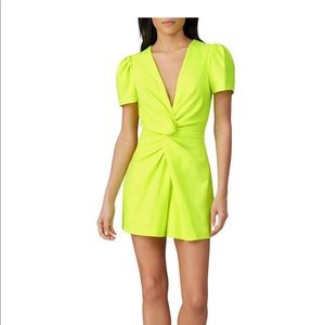 Neon yellow plunging neckline romper